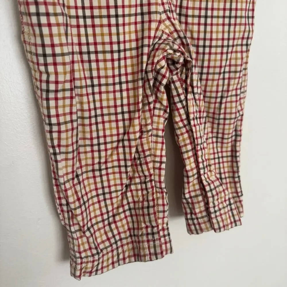 Baby Gap Plaid Romper featuring Button Down Collar